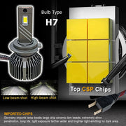 Auto Pearl 2-Side H7 LED Bulb With Turbo Cooling Fan, wide ultra bright Led light 120W, 6000K, 3500LM White Light compatible with All Car (Pack of 2)