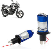 Auto Pearl H4 LED Projector Lens Motorcycle Headlight Bulbs 12V-55W  Bulb H4 CSP Chip High/Low Beam, Canbus Turbo, 6500K White and Red Light compatible with All Bike (Pack of 1)