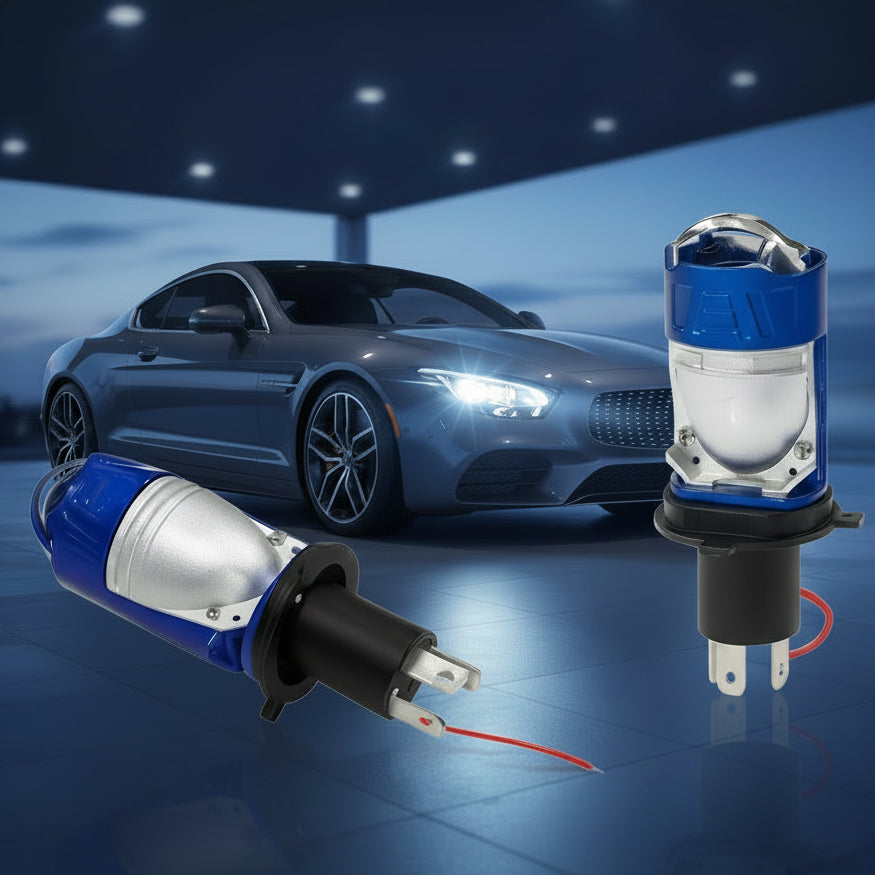 Auto Led Headlight Module Lens Auto Pearl H4 LED Projector Lens for car Headlight Bulbs 12V-55W Bulb ...