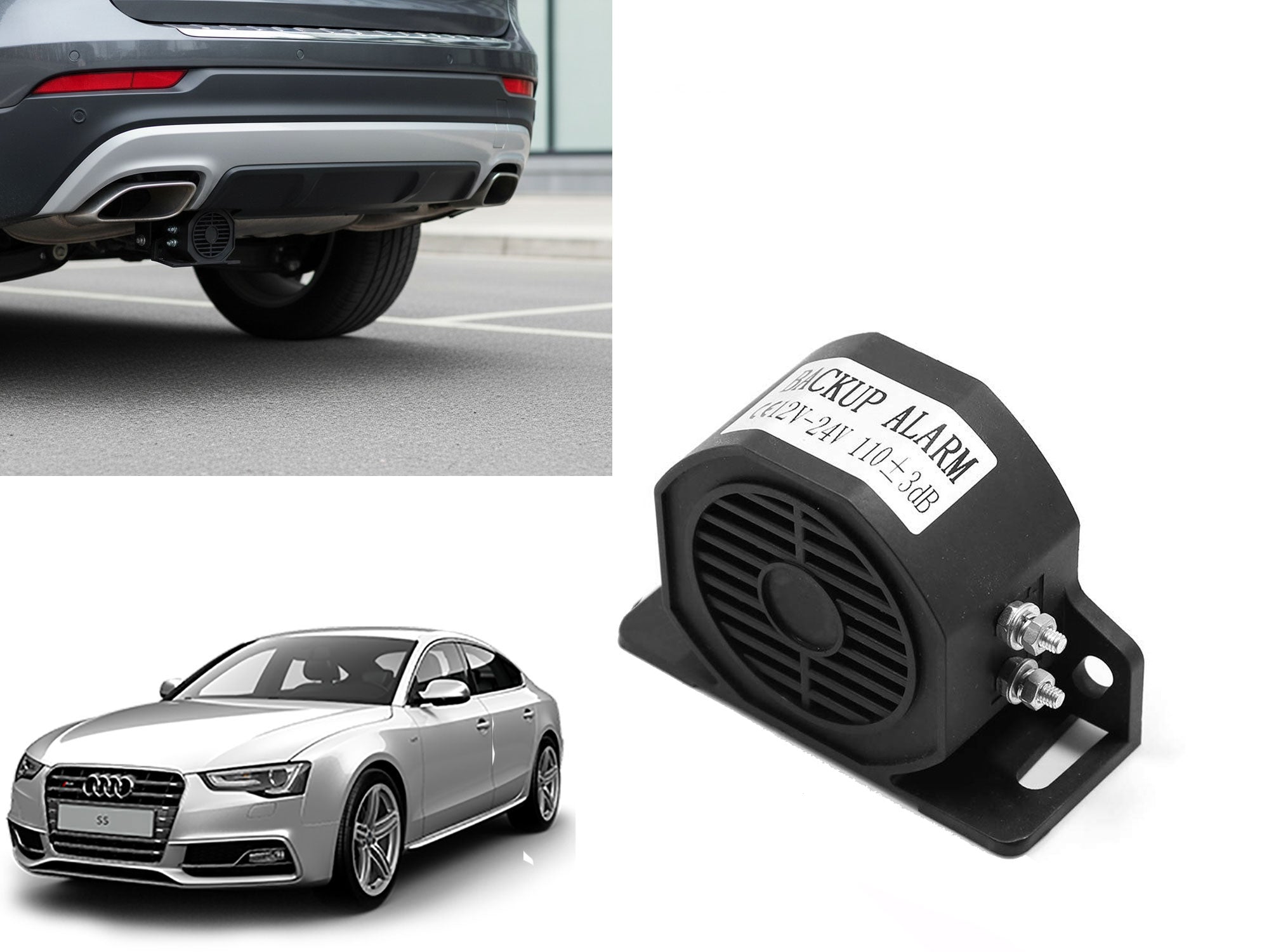 Auto Pearl Reversing Back up Alarm, Heavy-Duty 110dB 12V Professional Backup Reverse Warning Alarm with Very Loud Beeper Tone compatible with All Car (Pack of 1)