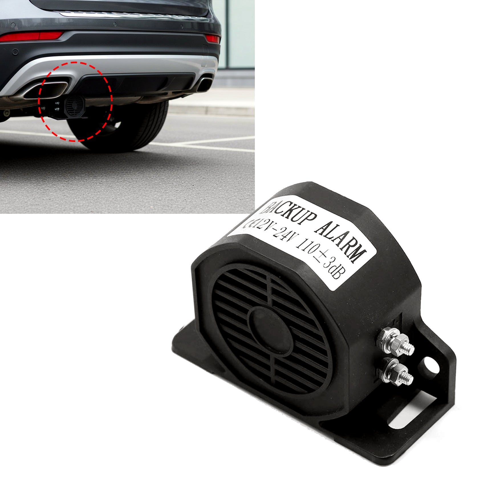 Auto Pearl Reversing Back up Alarm, Heavy-Duty 110dB 12V Professional Backup Reverse Warning Alarm with Very Loud Beeper Tone compatible with All Car (Pack of 1)