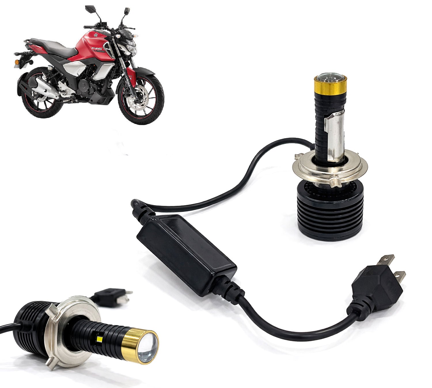 Auto Pearl H4 55W CSP LED Motorcycle Headlight Bulb, Single Lens White Hi/Low Beam, DC 12V 6000K, Compatible with All Bike (Pack of 1)