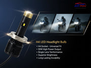 Auto Pearl H4 55W CSP LED Motorcycle Headlight Bulb, Single Lens White Hi/Low Beam, DC 12V 6000K, Compatible with All Bike (Pack of 1)