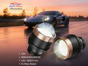 Auto Pearl 3in1 Projector Lens Fog Light With Tri-Color Inbuilt Led Hi/Low Beam 12V 3 Inch BI-Xenon Fog Light Projector Housing (White/Warm White/Yellow) compatible with All Car