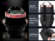 Auto Pearl 3in1 Projector Lens Fog Light With Tri-Color Inbuilt Led Hi/Low Beam 12V 3 Inch BI-Xenon Fog Light Projector Housing (White/Warm White/Yellow) compatible with All Car