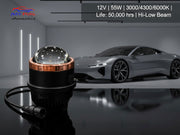 Auto Pearl 3in1 Projector Lens Fog Light With Tri-Color Inbuilt Led Hi/Low Beam 12V 3 Inch BI-Xenon Fog Light Projector Housing (White/Warm White/Yellow) compatible with All Car