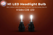 Auto Pearl H1 Bulb Type LED Headlight Bulb 80W 14000LM 4300K Warm White, 4-Side H1 Fog Light compatible with All Car (Pack of 2)