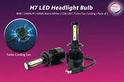 Auto Pearl H7 Bulb Type LED Headlight Bulb 80W 14000LM 4300K Warm White, 4-Side H7 Fog Light compatible with All Car (Pack of 2)