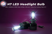 Auto Pearl H7 Bulb Type LED Headlight Bulb 80W 14000LM 4300K Warm White, 4-Side H7 Fog Light compatible with All Car (Pack of 2)