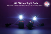 Auto Pearl H8 Bulb Type LED Headlight Bulb 80W 14000LM 4300K Warm White, 4-Side Fog H8 Light compatible with All Car (Pack of 2)