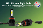 Auto Pearl H8 Bulb Type LED Headlight Bulb 80W 14000LM 4300K Warm White, 4-Side Fog H8 Light compatible with All Car (Pack of 2)