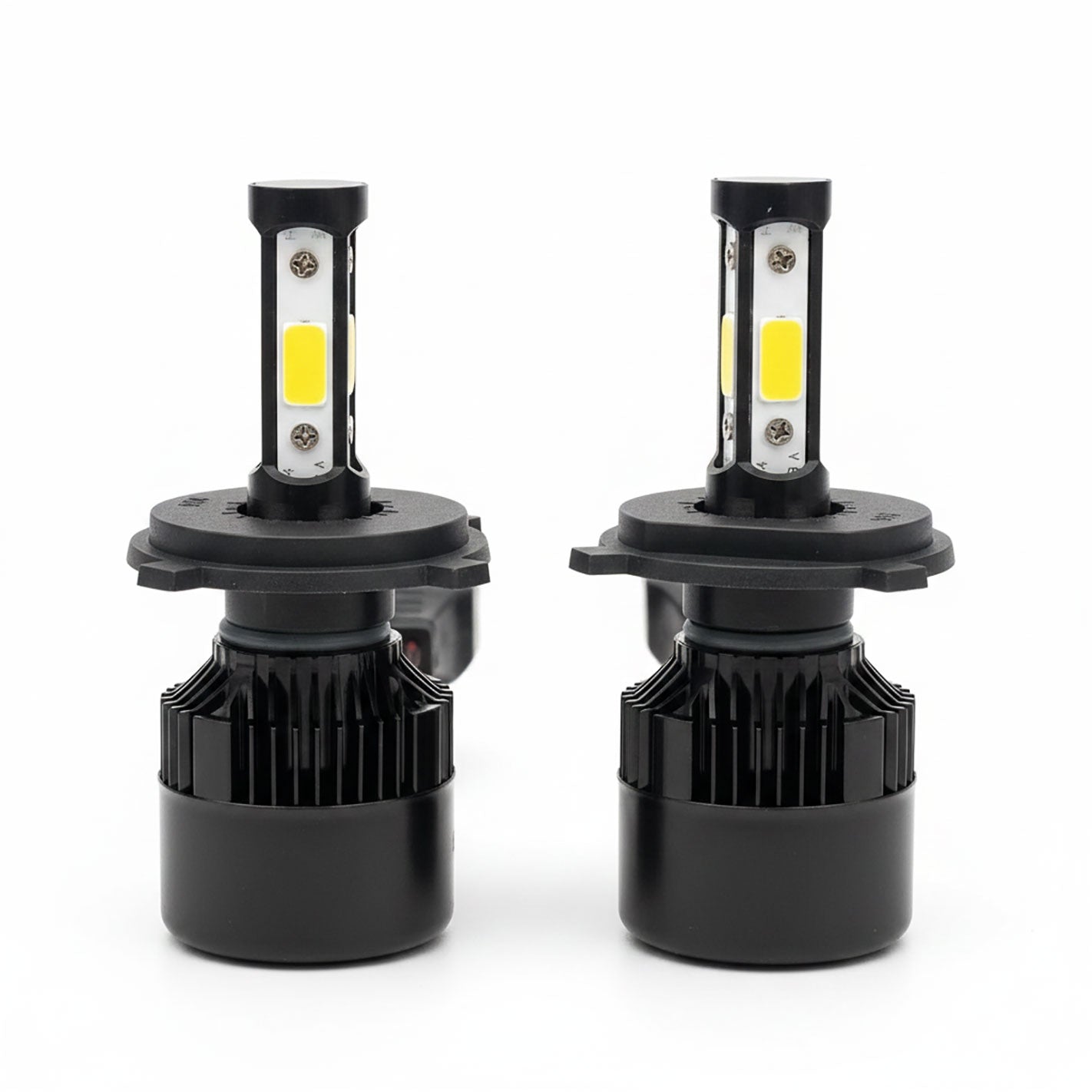 Auto Pearl H4 Bulb Type LED Headlight Bulb 80W 14000LM 4300K Warm White, 4-Side H4 Fog Light compatible with All Car (Pack of 2) (Copy)
