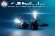 Auto Pearl H4 Bulb Type LED Headlight Bulb 80W 14000LM 4300K Warm White, 4-Side H4 Fog Light compatible with All Car (Pack of 2)
