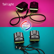 Auto Pearl Motorcycle Monster 110W Fog Light Set with tail light – Ultra Bright LED with Wiring Harness & Mounting Clamps | Universal Fit (1 Set)