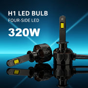 Auto Pearl H1-6500K 320W, 18000LM LED Headlight Bulb with rear cooling Fan for Car (Cool White Light LED Headlight Bulb)