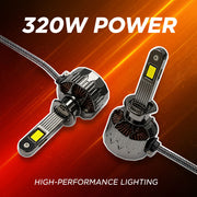 Auto Pearl H1-6500K 320W, 18000LM LED Headlight Bulb with rear cooling Fan for Car (Cool White Light LED Headlight Bulb)