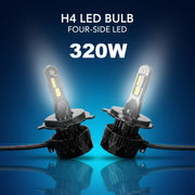 Auto Pearl H4-6500K 320W, 18000LM LED Headlight Bulb with rear cooling Fan for Car (Cool White Light LED Headlight Bulb)