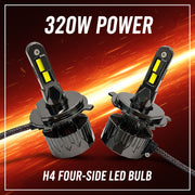 Auto Pearl H4-6500K 320W, 18000LM LED Headlight Bulb with rear cooling Fan for Car (Cool White Light LED Headlight Bulb)