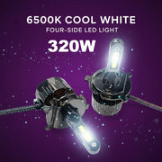 Auto Pearl H4-6500K 320W, 18000LM LED Headlight Bulb with rear cooling Fan for Car (Cool White Light LED Headlight Bulb)