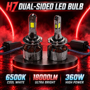 Auto Pearl H7-6500K 320W, 18000LM LED Headlight Bulb with rear cooling Fan for Car (Cool White Light LED Headlight Bulb)