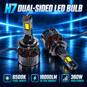 Auto Pearl H7-6500K 320W, 18000LM LED Headlight Bulb with rear cooling Fan for Car (Cool White Light LED Headlight Bulb)