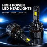 Auto Pearl H7-6500K 320W, 18000LM LED Headlight Bulb with rear cooling Fan for Car (Cool White Light LED Headlight Bulb)