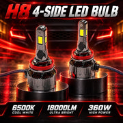 Auto Pearl H8/H9/H11-6500K 320W, 18000LM LED Headlight Bulb with rear cooling Fan for Car (Cool White Light LED Headlight Bulb)