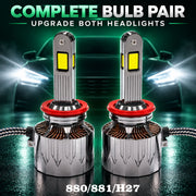 Auto Pearl H27-6500K 320W, 18000LM LED Headlight Bulb with rear cooling Fan for Car (Cool White Light LED Headlight Bulb)