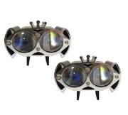 Auto Pearl Motorcycle Double Crown Spotlight Voltage 12-80V and Power 24W Motorcycle fog light Emitting Diode compatible with All Bike
