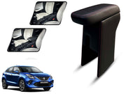 Auto Pearl Premium Car Armrest with Storage Box, High-Density Foam, Nappa Leatherette Black with double Stitching, No Obstruction to Rear Window Buttons, for Baleno-2022-2025