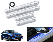 Auto Pearl Car Door Foot Step Led Sill/Scuff Plates With Mirror Finish Compatible with All Models (Set of 4)