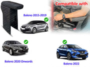 Auto Pearl Premium Car Armrest with Storage Box, High-Density Foam, Nappa Leatherette Black with double Stitching, No Obstruction to Rear Window Buttons, for Baleno-2022-2025