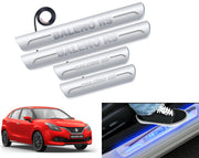 Auto Pearl Car Door Foot Step Led Sill/Scuff Plates With Mirror Finish Compatible with All Models (Set of 4)