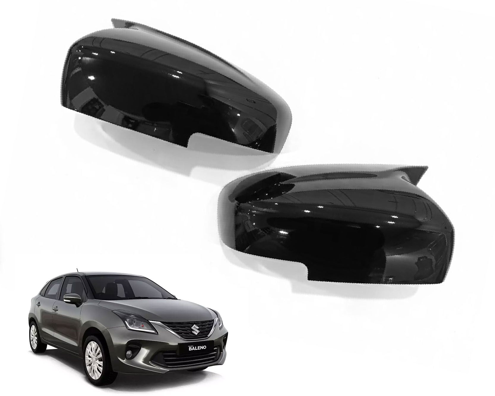 Auto Pearl Batman Style Car Side Mirror Cover Cap, ABS Material, Black, Compatible for All Car (Pack of 2)