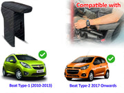 Auto Pearl Premium Car Armrest with Storage Box, High-Density Foam, Nappa Leatherette, No Obstruction to Rear Window Buttons, for Beat Type-2 (2017 Onwards)