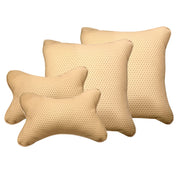 Leatherite Car Pillow Cushion for Car (Rectangular, Square, Pack of 4)