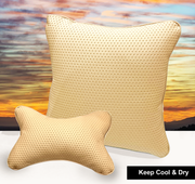 Leatherite Car Pillow Cushion for Car (Rectangular, Square, Pack of 4)