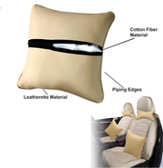Leatherite Car Pillow Cushion for Car (Rectangular, Square, Pack of 4)