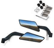 Auto Pearl Motorcycle Mirrors Set Adjustable Rotating Rear View Mirror Stealth Wind Wing Side Mirrors (Pack of 2)