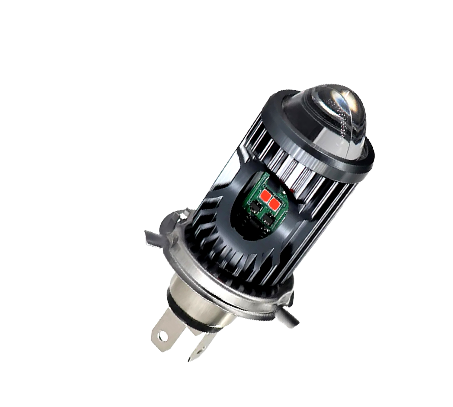 Auto Pearl Motorcycle H4 35W LED Headlight Dual Beam White and Yellow light and Red-Blue light with Flashing light compatible with All Bikes and H4 Car