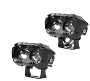 Auto Pearl Motorcycle 2-Projector Lens Driving Lights Yellow / White LED Spot light 15W Dual Color Mode Fog Lights compatible with All Bike and Car