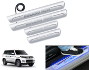 Auto Pearl Car Door Foot Step Led Sill/Scuff Plates With Mirror Finish Compatible with All Models (Set of 4)