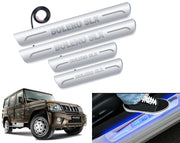 Auto Pearl Car Door Foot Step Led Sill/Scuff Plates With Mirror Finish Compatible with All Models (Set of 4)