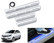 Auto Pearl Car Door Foot Step Led Sill/Scuff Plates With Mirror Finish Compatible with All Models (Set of 4)