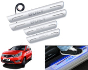 Auto Pearl Car Door Foot Step Led Sill/Scuff Plates With Mirror Finish Compatible with All Models (Set of 4)