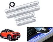 Auto Pearl Car Door Foot Step Led Sill/Scuff Plates With Mirror Finish Compatible with All Models (Set of 4)