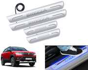 Auto Pearl Car Door Foot Step Led Sill/Scuff Plates With Mirror Finish Compatible with All Models (Set of 4)