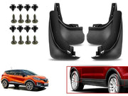 O.E Type Custom Front and Rear Mud Flap Guard (Set of 4 Pcs) | Compatible with Renault | Black