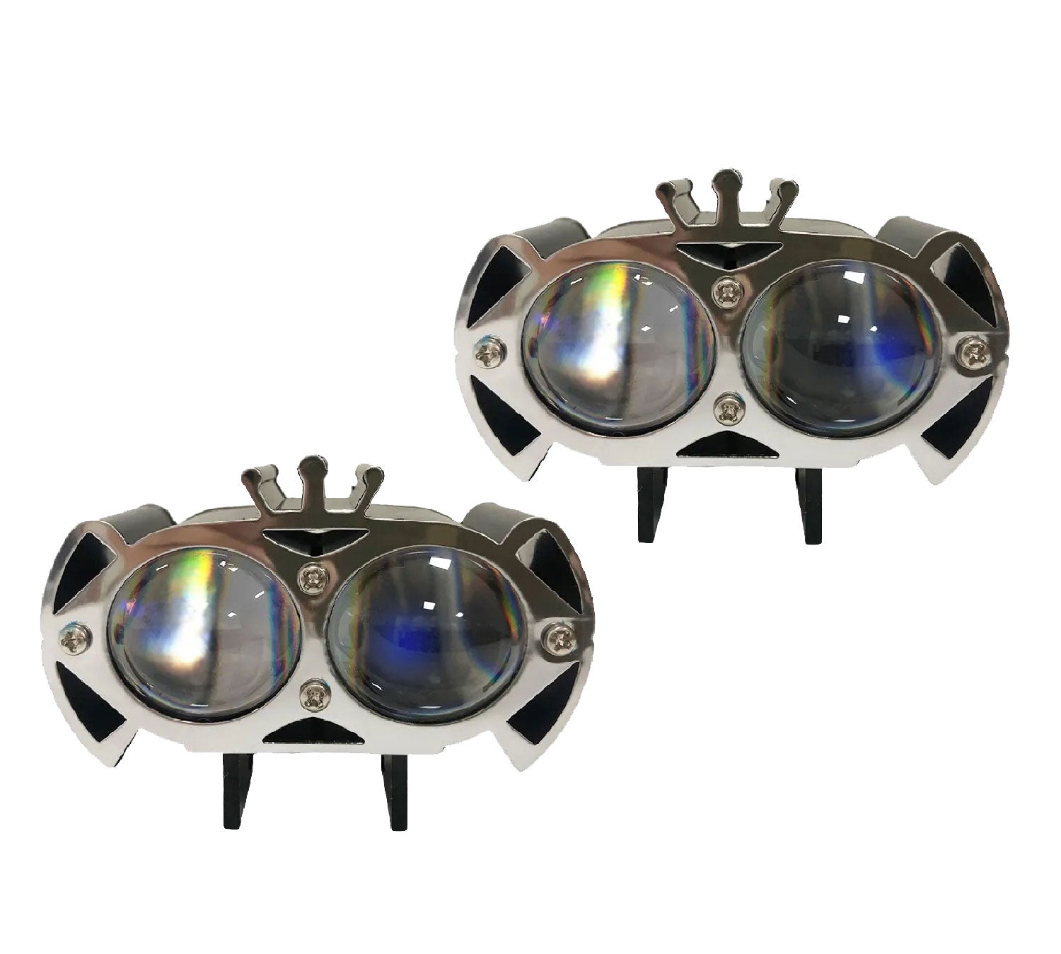 Auto Pearl Car Double Crown Spotlight Voltage 12-80V and Power 24W Fog light Emitting Diode compatible with All Car