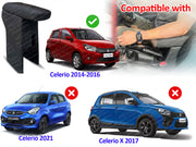 Auto Pearl Premium Car Armrest with Storage Box, High-Density Foam, Nappa Leatherette, No Obstruction to Rear Window Buttons, for Celerio 2014-2016
